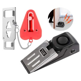 Upgraded Portable Door Lock & Door Stop Alarm kit,Home Security Door Locker Devices & Door Stopper Perfect Match,for Traveling Hotel Home Apartment (2PCS)