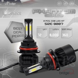 Stark 72W 8000LM US BridgeLux Chip LED Kit 6000K Headlight Hi / Lo Bulbs - 9007 HB5