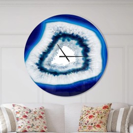 Designart 'Slice of blue agate crystal' Oversized Modern - 36 in. high, 36 in. wide