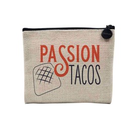 Tasche aus Leinen – Passion Tacos Street Food O'Tacos French – Kosmetiktasche aus Leinen in Leinenoptik – Geldbörse – 15 x 10 cm, Passion Tacos, 15 x 10 cm, Kosmetiktasche