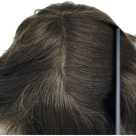 Tupé para Hombre Tupé for hombres Marrón oscuro 2# Pieza de cabello humano 8 × 10 "Frente de encaje con base de piel de PU Tupé for hombres Línea de cabello natural Cabello transpirable Tupé for homb