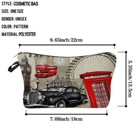 Livel lhood Big Ben Makeup Bag Cute Small Makeup Organizer Bag Travel Toiletry Zipper Pouch Birthday Christmas Gift Vintage London Big Ben Cosmetic Bag for Women Friends Sisters