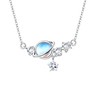 Adramata 925 Silver Necklace for Women Moonstone Pendant Necklace Silver