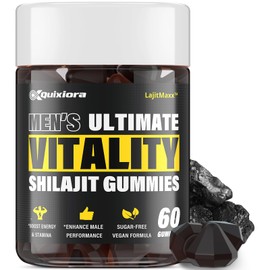 Quixiora Shilajit Gummies| Shilajit for Men – Diamond-Shaped, Shilajit Pure Himalayan Organic |High Potency|85+ Trace Minerals & Fulvic Acid| Shilajit Supplement | 60 Gummies