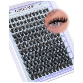 Goddvenus Lash Clusters Wispy Cluster Eyelash Extensions 10-18mm DIY Cluster Lashes Extension 132pcs Individual Lashes Soft Comfortable Eyelash Clusters D Curve