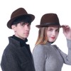 HEYANN Fedora Hats,100% Sheep Wool Short Brim Trilby Panama Hat