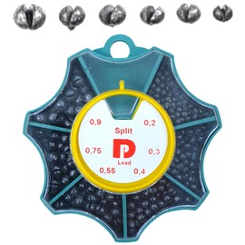 PRO FILSTAR Lead Shot Set 100 g – Shotlead Fishing with Storage Box – Lead Balls – Lead Weights Set – Lead Weight – Carp Lead – Fisherman Lead – Fishing Lead – 0.2/0.3/0.4/0.55/0.75/0.9 g