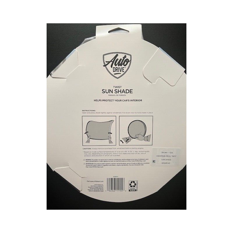 Auto Drive Universal Fit 2 Counts Windshield Sunshade Skull Twist