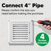 Funmit 4" Louvered Vent Cover Stops Birds Nesting for Outside