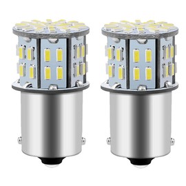 S25 Single Ball LED Back Lamp 3014SMD White 180 Degree Pin Angle 6000-6500K1156 P21W 1156 S25 G18 BA15S 12V/24V Car 1280LM 2pcs