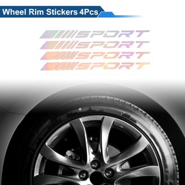 X AUTOHAUX 4 Pcs Square Wheel Rim Decal Stripe Reflective Wheel Decals Stickers Assorted Color PET