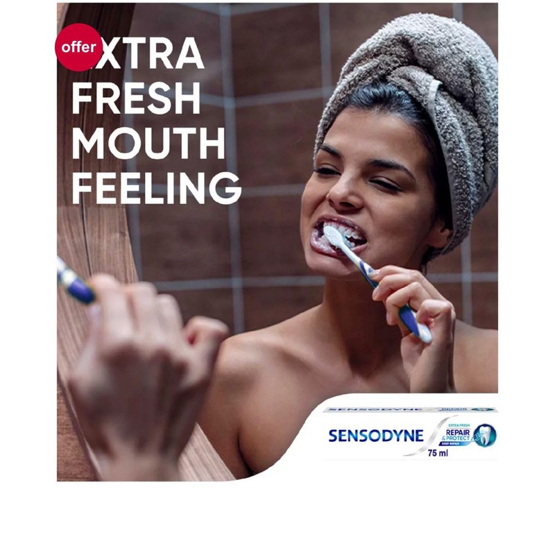 Sensodyne Sensitive Toothpaste, Repair & Protect Extra Fresh, 75 ml,