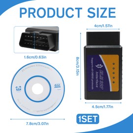 OBD2 Bluetooth Scanner Code Reader Reset for Android Windows - Car Diagnostic Tool for Engine Light Check, Compatible with Torque, OBD Fusion, Car Scanner Apps