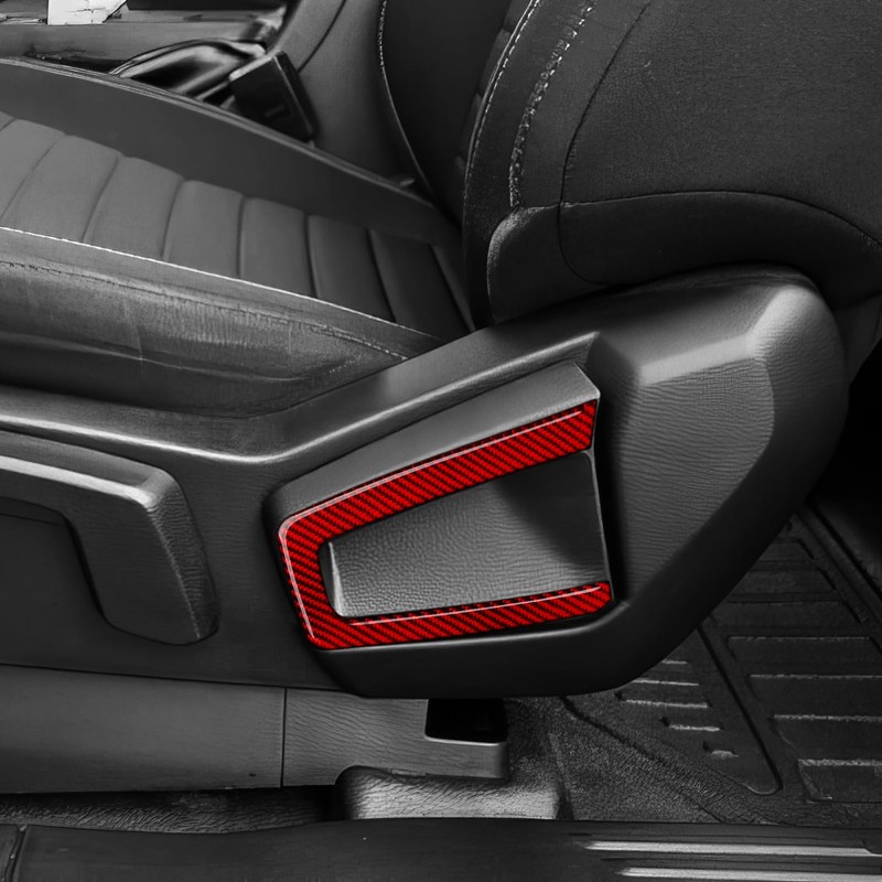 Car Carbon Fiber Seat Recline Handle Panel Cover Trim Accessories