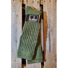 B.ella Boot Slouch Sock Heavy Cable Knit Olive Cotton Same Mill As E.G. SMITH