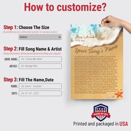 H-DEWALL Customized Song Lyrics Poster Wedding Gifts For Husband Music Art Create Photo Your Own Name Date Unframed Unique Birthday Gift To My Husband Artist Song Art