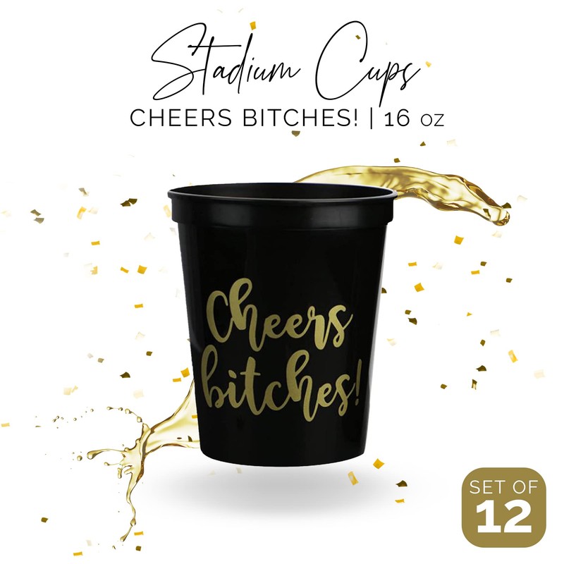 Cheers es! Party Cups, 16oz - Set of 12 Perfect
