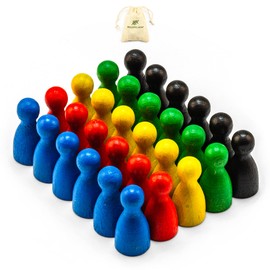 Waldfelsen® Halmakegel: 30 Halma Gel Made of Beech Wood in Five Accessories for Board Games