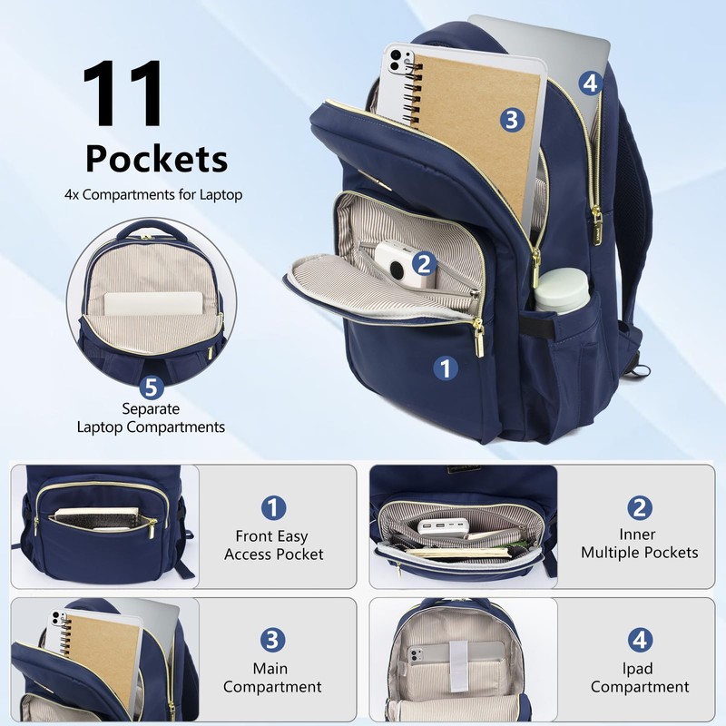 15.6 Inch Classic Backpack For Men And Women, 25L Lightweight