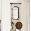 Rustic Entryway Arched Wall Mirrors with 3 Metal Hooks 12"