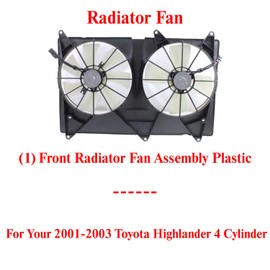 US AUTO PARTS PLUS New Front Radiator Fan Assembly Plastic Direct Replacement For Toyota Highlander 4 Cylinder 2001-2003 1636374290-PFM TO3120102