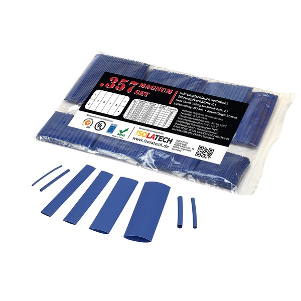 ISOLATECH 357-Piece Magnum Heat Shrink Tubing Blank Set Bag Blue