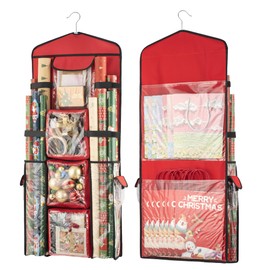 EXLIFBAG Wrapping Paper Storage, Gift Wrap Organizer Holder Double-Sided Hanging Gift Bag Storage Organizer