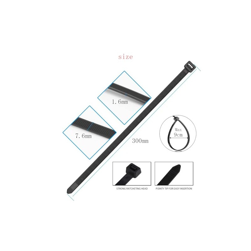 EzySup Extra Large Cable Ties Heavy Duty Outdoor 300mm x