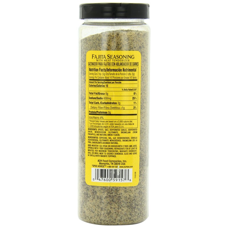 Durkee Fajita Seasoning with Meat Tenderizer, 26-Ounce