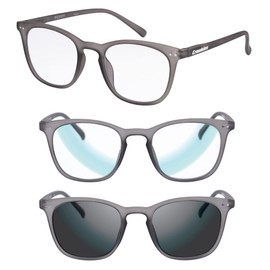 Croakies Perry Photochromic Progressive Eyewear | UV400 Sunglass for Outdoor | Bluelight Eyeglass for HEV Devices | Bundle