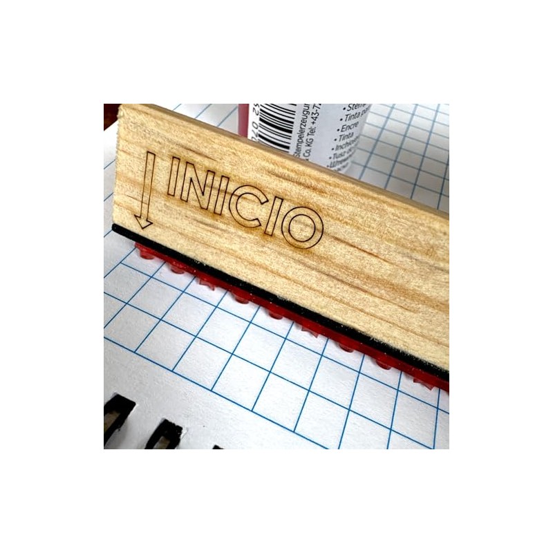 Inkvasor Sello Base de Madera Para Márgenes Escolares - Incluye