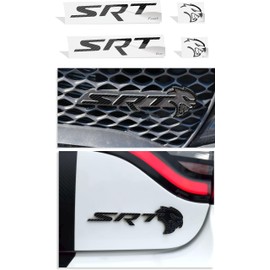 Reflective Concepts - SRT Badge Overlay Decal Stickers - Grille and Trunk - 2018 Charger SRT Hellcat - (Color: Carbon Fiber)