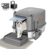 FUEIRYOG Enclosed Stainless Steel Litter Box with Lid for Big