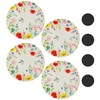 4 Pieces Round Floral Placemats And 4 Pieces Coasters, Dining
