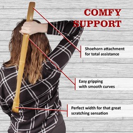 BambooMN 25 Inch Bamboo Wooden Back Scratchers Shoe Horn for Itchy Stress Relief, 20 Units