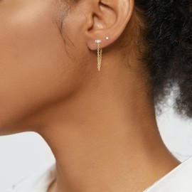 EVER FAITH Earrings Set for Multiple Ear Holes 3 Pairs Earrings Gold Hoop Earrings Cubic Zirconia Hypoallergenic Stud Earrings for Women, Cubic Zirconia