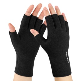 AYPOW Fingerless Gloves for Women, Winter Ultra Thermal Darlon Windproof Gloves with Fleece Lining, Half Finger Gloves Daily Driving Working Typing Writing Running Gloves Mittens, Ideal Gifts
