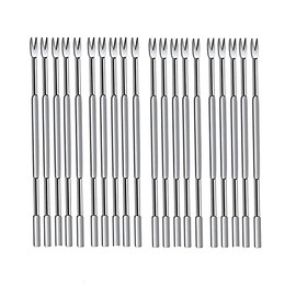 20 Pcs Robust and Lobster Forks, Sea Food Tools Set, Nut Cracker, Nut Picker Tool Fruit Fork Stainless Steel Walnut Clip Silver Colour Kitchen Gadgets