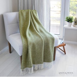Linen & Cotton Stylish Blanket, Bedspread, Wool Blanket Sofia 100% New Zealand Wool