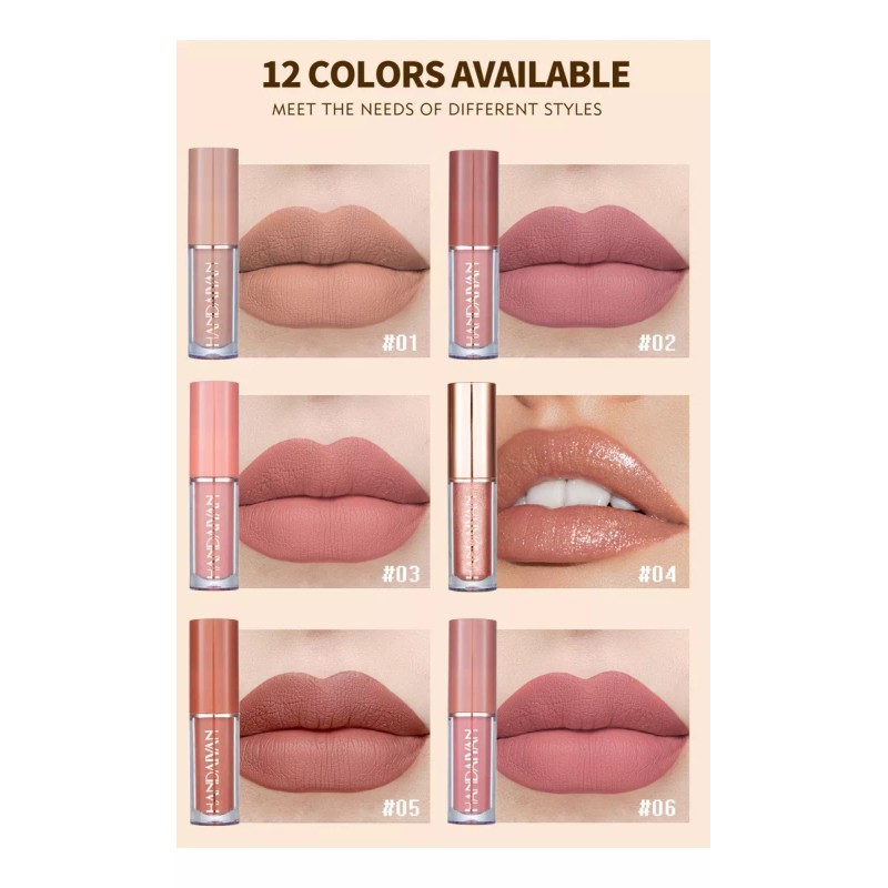 Handaiyan 12 Colores Labiales Mate Larga Duracion Pintalabio Regalo
