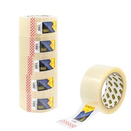 Idena 90130 Cinta transparente, 50 mm x 66 m, 6 rollos de cinta adhesiva silenciosa, ideal para mudarse y enviar