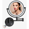 RECKODOR Hard Wired Make up Mirror Magnifying Lighted Black Wall