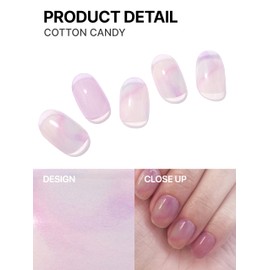 UUUUU. Semi Cured Gel Nail Strips (Spring Collection) - 100% Real Gel, Long-Lasting & Easy to Apply & Remove, works any UV/LED Lamps - Spring 2025, Nail inspo,Nail Art Stickers - Cotton Candy