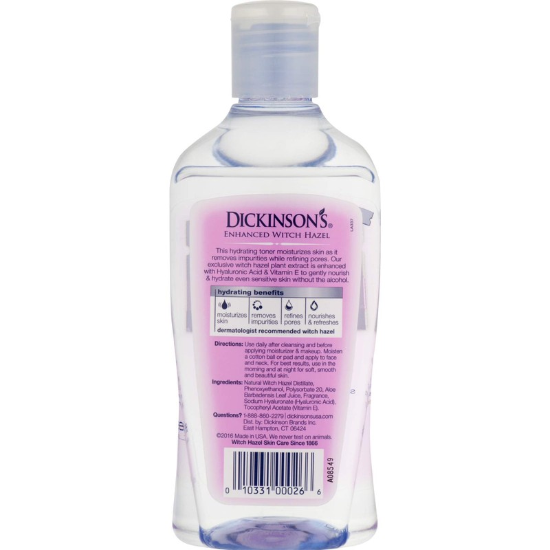 Dickinson's Enhanced Witch Hazel - Hydrating Toner - With Rosewater