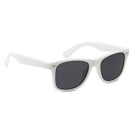 My Shades - Retro 80's Classic Rectangle Sunglasses (White, Smoke)
