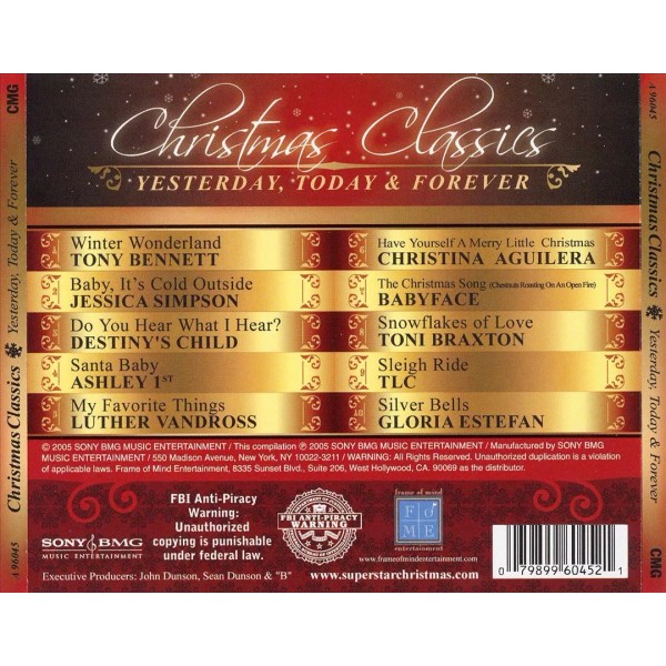 VARIOUS ARTISTS CHRISTMAS CLASSICS: YESTERDAY TODAY FOREVER NEW CD