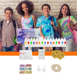 Tie Dye Kit, Tie Dye Kits for Adults, Fabric Art Set Crafting Paint for Socks Hats Scarves Clothing Family Beginner Expert Outdoor Home