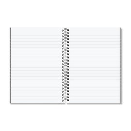 RHINO A5 Spiral Notebook, 160 Page / 8mm Lined Writing Book, 1 Pack, Hardback & Wirebound Pad, School & Office Stationery Supplies