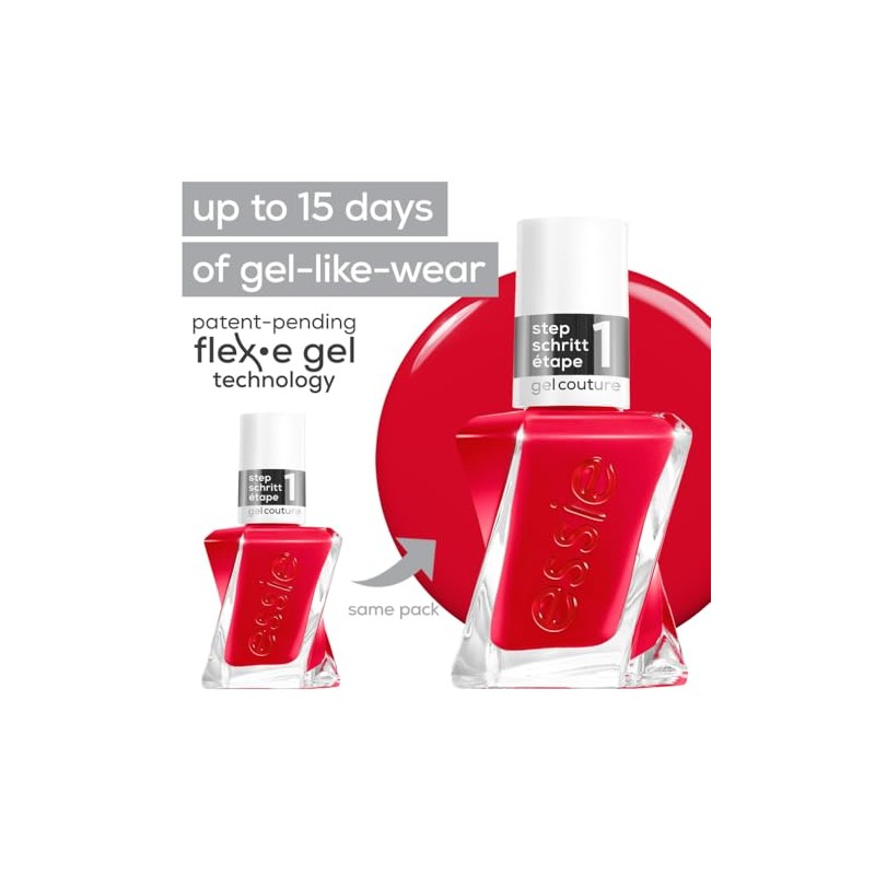 Gel by essie Longwear Nail Polish, Red Nail Varnish, Rock