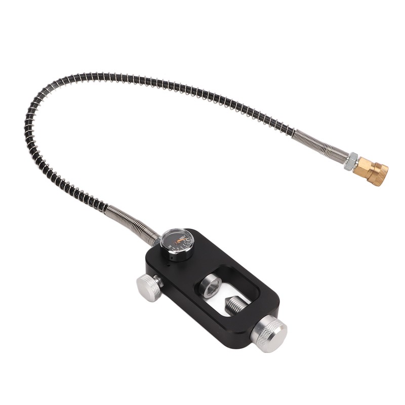 Diving Tank Refill Adapter with Gauge Hose Aluminium Alloy Durable